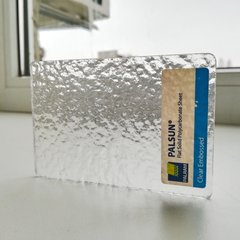 Купити Монолітний полікарбонат PALSUN Embossed 3 мм Прозорий колотий лід 2050x3050 мм